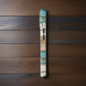 Zonnebloem op Faux Green Verweerde Houten Initiale iPhone 15 Hoesje