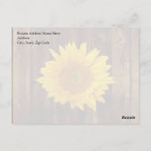 Zonnebloem op schuur Hout Land Briefkaart (Achterkant)
