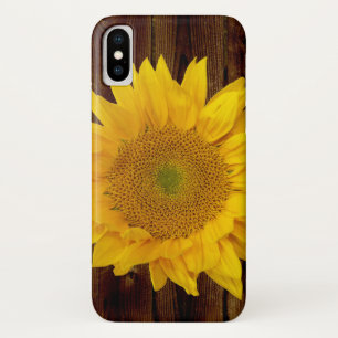Zonnebloem op schuur Hout Land iPhone X Hoesje
