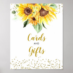 Zonnebloem op weg Baby shower Kaarten en geschenke Poster