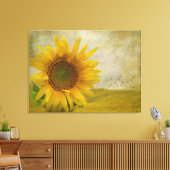 Zonnebloem op zonnebloempitten canvas afdruk (Insitu (Woonkamer))