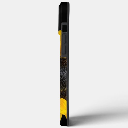Zonnebloem op zwart Case-Mate iPhone case (Achterkant / Links)