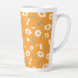 Zonnebloem Oranje Madelief Bloem Bloemige Koffiemo Latte Mok