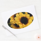 Zonnebloem ovale Sticker (Envelop)
