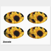 Zonnebloem ovale Sticker (Vel)