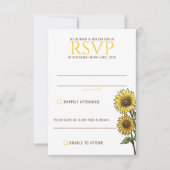 Zonnebloem Paar RSVP Kaartje (Voorkant)