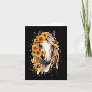Zonnebloem Paard Portret Paardensport Cowgirl Paar Kaart