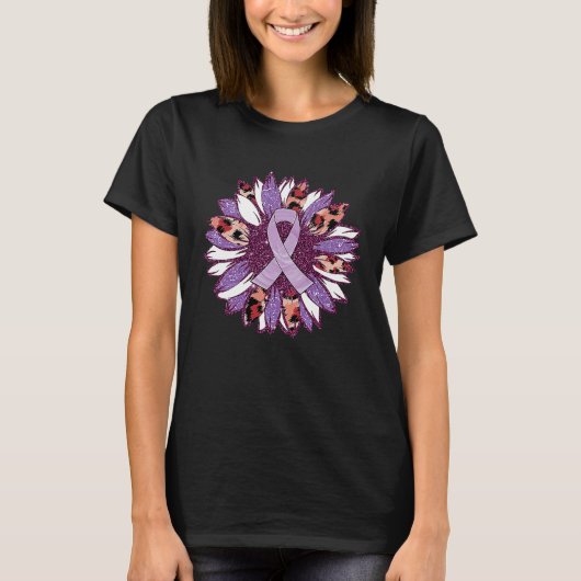 Zonnebloem Paars Geweld Binnenlands Geweld Bewustm T-shirt (Voorkant)