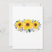 Zonnebloem Paarse Wildbloemen Botanische bruiloft Kaart (Achterkant)