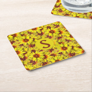 Zonnebloem Papier Onderzetter