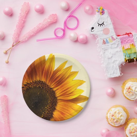 Zonnebloem Papieren Bordje (Feest)
