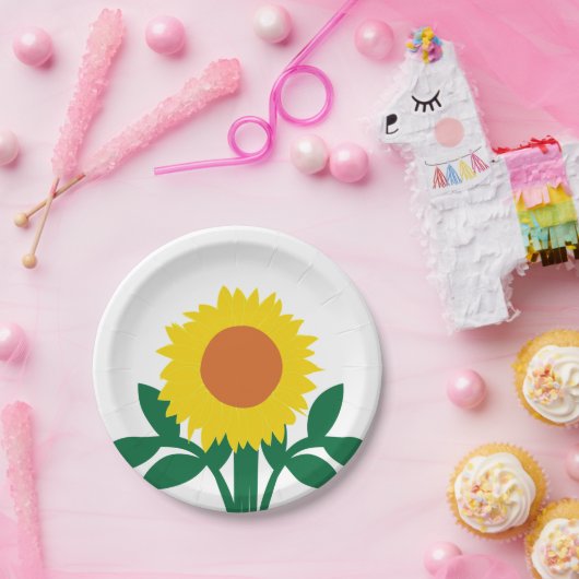 Zonnebloem Papieren Bordje (Feest)