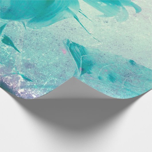 Zonnebloem Pastel Geel Blauwgroen Antiek Cadeaupapier (Hoek)