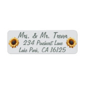 Zonnebloem patch Adresetiketten Etiket (Voorkant)