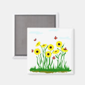 Zonnebloem patch magneet (Voorkant / Achterkant)