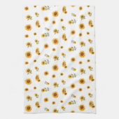 Zonnebloem patroon grote keukenhanddoek (Verticaal)