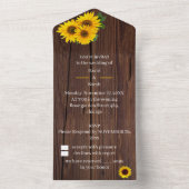 Zonnebloem Persoonlijke bruiloft All In One Uitnodiging (Binnen)