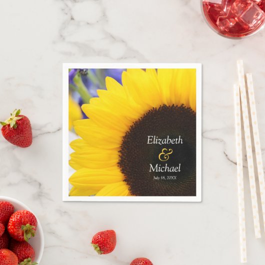 Zonnebloem Persoonlijke bruiloft Servetten (Insitu)