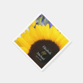Zonnebloem Persoonlijke bruiloft Servetten (Hoek)