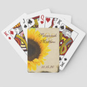 Zonnebloem Persoonlijke bruiloft Speelkaarten (Achterkant)