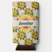 Zonnebloem Persoonlijke naam Tall Seltzer Koelbox (Voorkant)