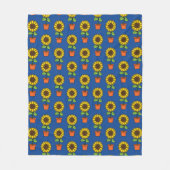 Zonnebloem Plant in een potpatroon Fleece Deken (Voorkant)