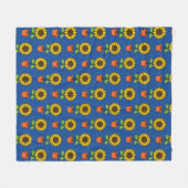 Zonnebloem Plant in een potpatroon Fleece Deken (Voorkant (Horizontaal))