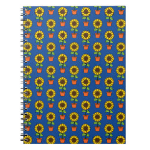 Zonnebloem Plant in een potpatroon Notitieboek
