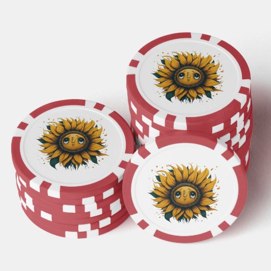 zonnebloem poker chips (Opstapeling)