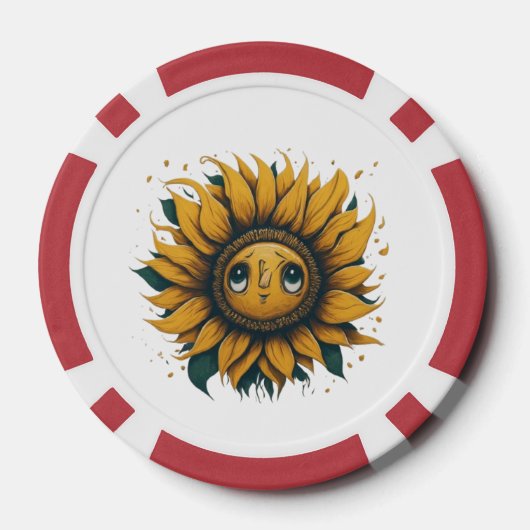 zonnebloem poker chips (Achterkant)