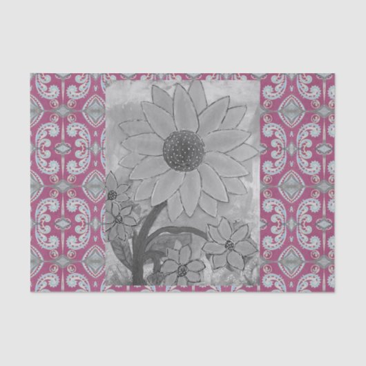 Zonnebloem Polkadot Centrum Tissuepapier (Voorkant)