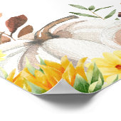 Zonnebloem Pompoen Fall Wedding Welkom Poster (Hoek)