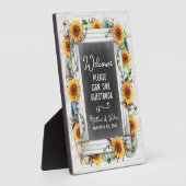 Zonnebloem Pompoen Herfst Boerderij Bruiloft Gaste Fotoplaat (Zijkant)