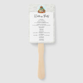 Zonnebloem pompoen rustieke herfst bruiloft progra handwaaier (Achterkant)