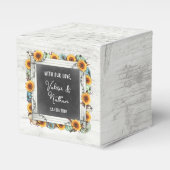 Zonnebloem Pompoen Rustieke Land Herfst Boerderij Bedankdoosjes (Voorkant Zijde)