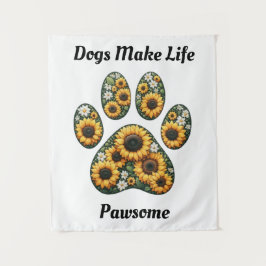 Zonnebloem poot print wandkleed