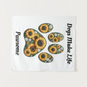 Zonnebloem poot print wandkleed (Voorkant (horizontaal))