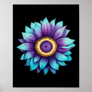 Zonnebloem Preventie van Zelfmoord Bewustzijn Teal Poster