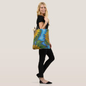 Zonnebloem Print Herbruikbare Canvas tas Eco-vrien (Op model)
