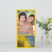 Zonnebloem Printerbruiloft Bespaar de Datum Fotoka Save The Date (Staand voorkant)