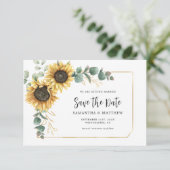 Zonnebloem QR Code Bruiloft Save the Date (Staand voorkant)