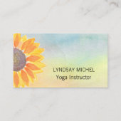 Zonnebloem QR Code Yoga Instructeur Visitekaartje (Voorkant)