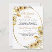 Zonnebloem Quinceañera uitnodiging (Voorkant)