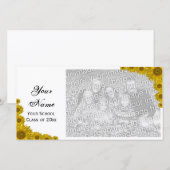 Zonnebloem Rand Afstuderen Aankondiging Fotokaart (Voorkant / Achterkant)