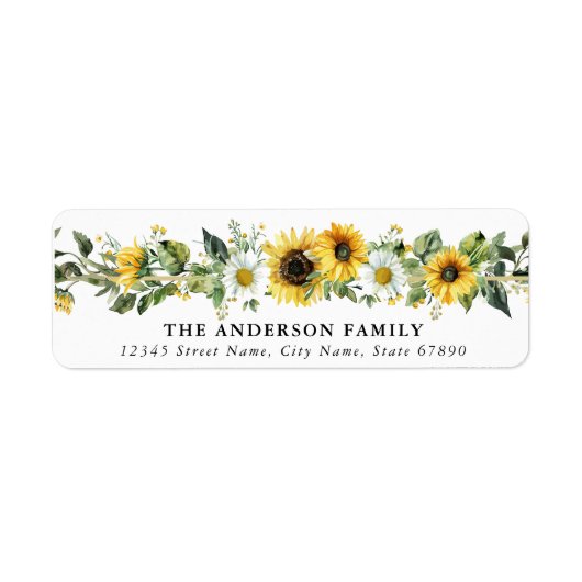 Zonnebloem Retour Adres Labels (Voorkant)