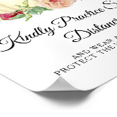 Zonnebloem Rode roze pompoen sociale afstand Poster (Hoek)