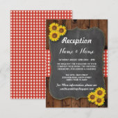 Zonnebloem Rode Rustieke Trouw Ontvangstkaarten Informatiekaartje (Voorkant / Achterkant)