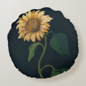 Zonnebloem Rond Kussen (Achterkant)