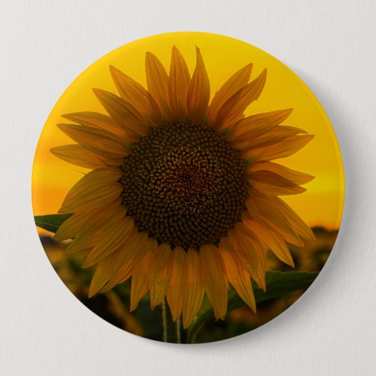 Zonnebloem 🌻 ronde button 4,0 cm (Voorkant)