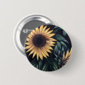 Zonnebloem Ronde Button 5,7 Cm (Voorkant /achterkant)